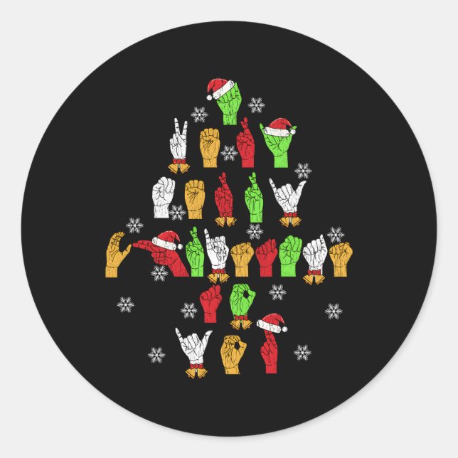 Asl American Sign Language Classic Round Sticker (Front)