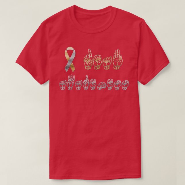 ASL American Sign Language Deaf Awareness T  T-Shirt (Design Front)