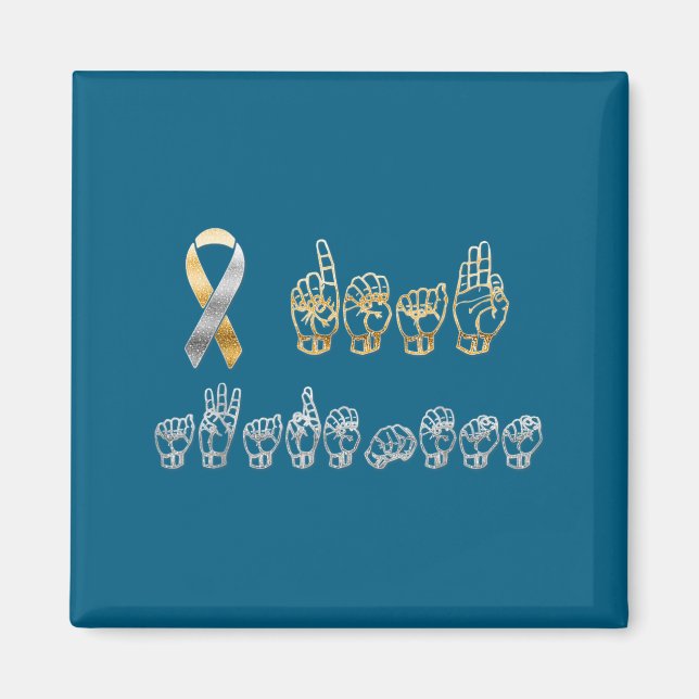 Asl American Sign Language Deaf Magnet (Front)