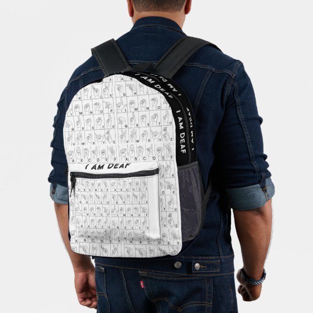 ASL American Sign Language I Am Deaf Backpack (Insitu (Model))