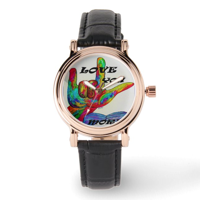 ASL American Sign Language I LOVE YOU MORE Watch (Front)