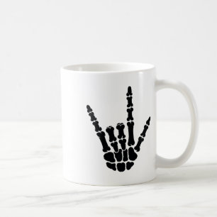 Asl American Sign Language I Love You Skeleton Han Coffee Mug