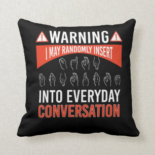 ASL American Sign language Interpreter Deaf Cushion