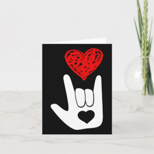 Asl American Sign Language Love Hand Sign Asl Squa Card
