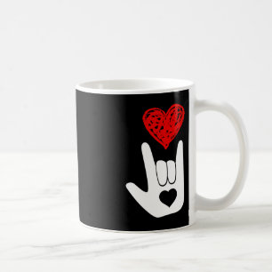 ASL American Sign Language Love Hand Sign ASL Squa Coffee Mug