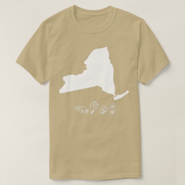 ASL American Sign Language New York T T-Shirt (Design Front)