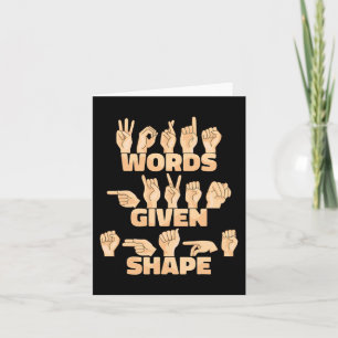 ASL American Sign Language Words given shape Card