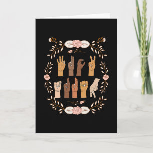 Asl Anti Trump Sign Language Floral Funny Card