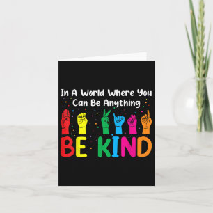 Asl Be Kind S Women Men, Autism Awareness Boy Kid  Card