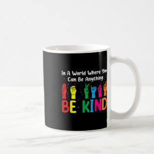 Asl Be Kind S Women Men, Autism Awareness Boy Kid Coffee Mug