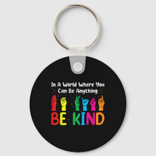 Asl Be Kind S Women Men, Autism Awareness Boy Kid  Key Ring