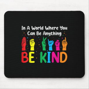 Asl Be Kind S Women Men, Autism Awareness Boy Kid Mouse Pad