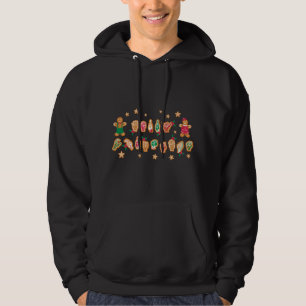 ASL Christmas American Sign Language Gingerbread H Hoodie