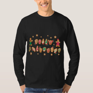ASL Christmas American Sign Language Gingerbread H T-Shirt