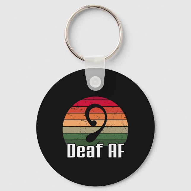 Asl Deaf Af Sign Language Deaf Awareness  Key Ring (Front)