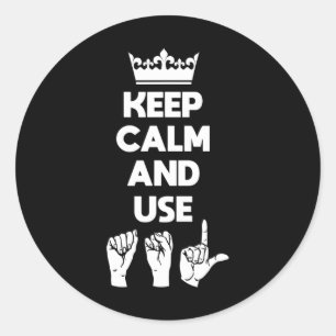 ASL Deaf Awareness and Sign Language 1 Classic Round Sticker