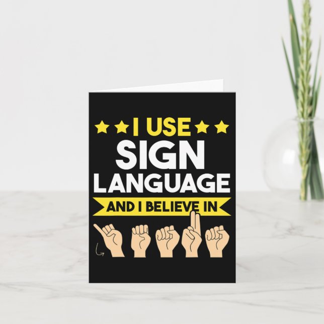 Asl Deaf Awareness And Sign Language  Card (Front)