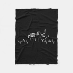 Asl Design For Asl Lover Deaf Day Awareness Fleece Blanket