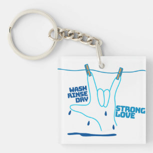 ASL Design - Wash, Rinse, and Dry Love ILY Key Ring