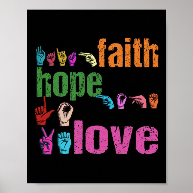 Asl Faith Hope Love American Sign Language Christi (Front)