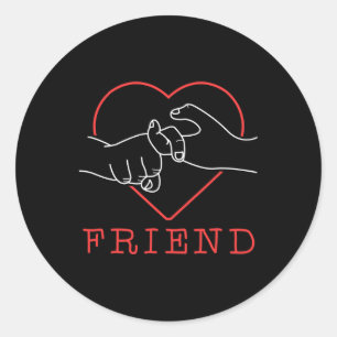 Asl Friend Cute Language Pride Deaf Awareness 1 Classic Round Sticker