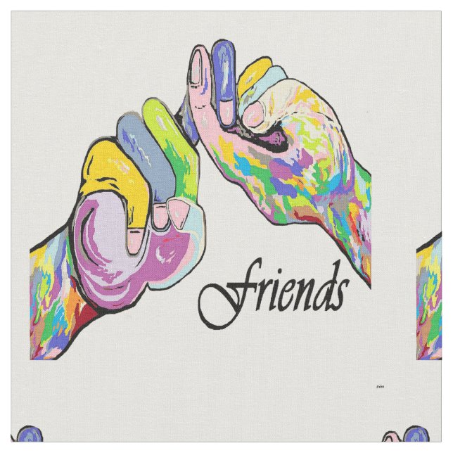 ASL Friend Sewing Fabric (Close Up)