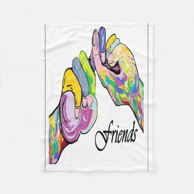 ASL Friends Fleece Blanket (Front)