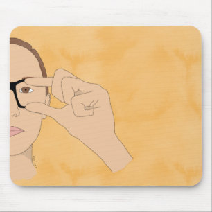 ASL Glasses Mouse Pad