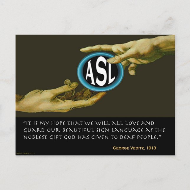 ASL : God's Gift To Deaf People Postcard (Front)