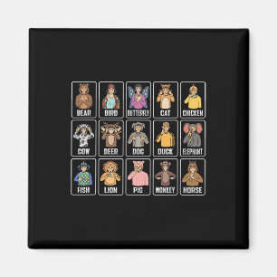 Asl Hand Gesture Animals Deaf Hearing Loss Awarene Magnet