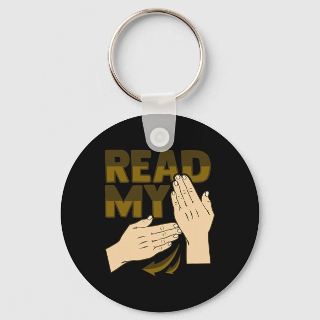 Asl Hand Gesture Deaf Hearing Loss Awareness 12  Key Ring (Front)