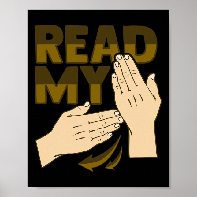 Asl Hand Gesture Deaf Hearing Loss Awareness 12  Poster (Front)