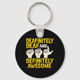 Asl Hand Gesture Deaf Hearing Loss Awareness 4 Key Ring
