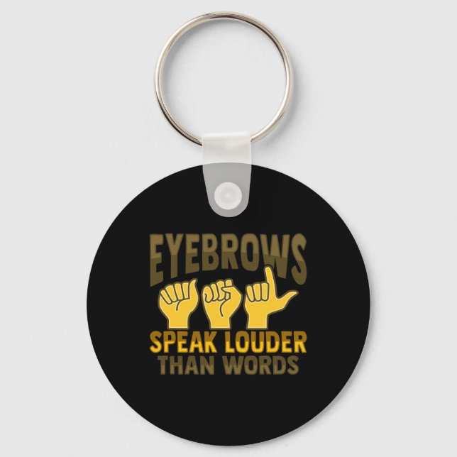 Asl Hand Gesture Deaf Hearing Loss Awareness 5  Key Ring (Front)