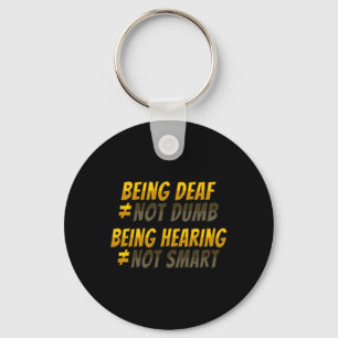 ASL Hand Gesture Deaf Hearing Loss Awareness 6 Key Ring