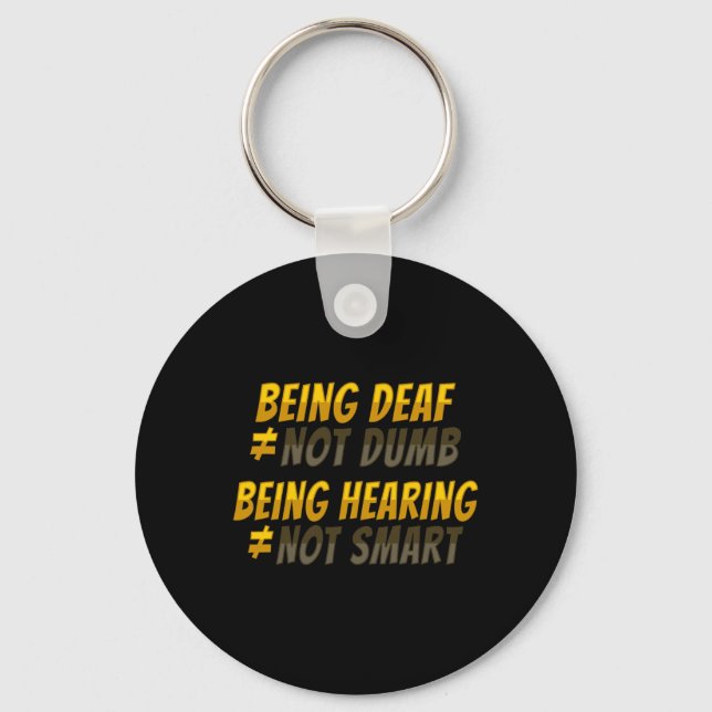 ASL Hand Gesture Deaf Hearing Loss Awareness 6 Key Ring (Front)