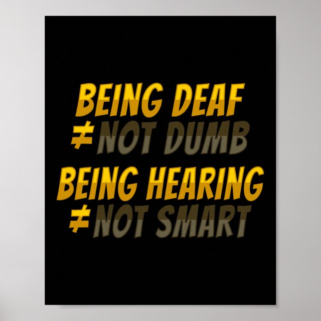 ASL Hand Gesture Deaf Hearing Loss Awareness 6 Poster (Front)
