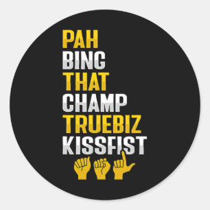 ASL Hand Gesture Deaf Hearing Loss Awareness 8 Classic Round Sticker