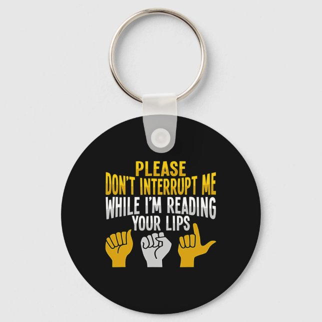 Asl Hand Gesture Deaf Hearing Loss Awareness 9  Key Ring (Front)