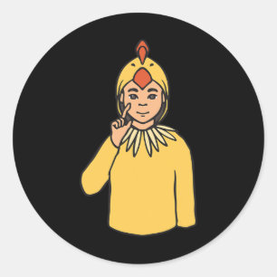 Asl Hand Gesture Deaf Hearing Loss Awareness Boy Classic Round Sticker