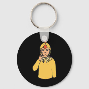 Asl Hand Gesture Deaf Hearing Loss Awareness Boy Key Ring