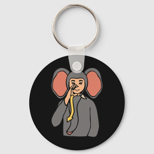 Asl Hand Gesture Deaf Hearing Loss Awareness Boy  Key Ring (Front)