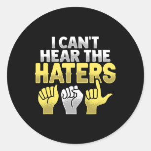 Asl Hand Gesture Deaf Hearing Loss Awareness Classic Round Sticker