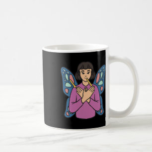 Asl Hand Gesture Deaf Hearing Loss Awareness Girl Coffee Mug