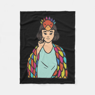 Asl Hand Gesture Deaf Hearing Loss Awareness Girl Fleece Blanket
