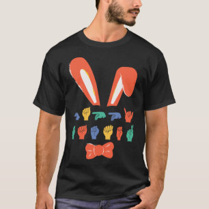 Asl Happy Easter Candy Sign Language Eggs Women Me T-Shirt