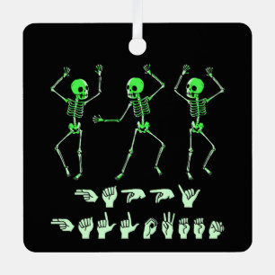 ASL Happy Halloween I - Cute Spooky Season Metal Tree Decoration
