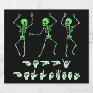 ASL Happy Halloween I - Cute Spooky Season Sparkling Wine Label