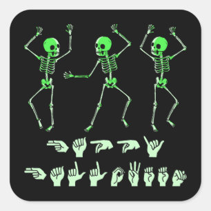 ASL Happy Halloween I - Cute Spooky Season Square Sticker