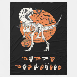 ASL Happy Halloween III - Cute Spooky Season Fleece Blanket